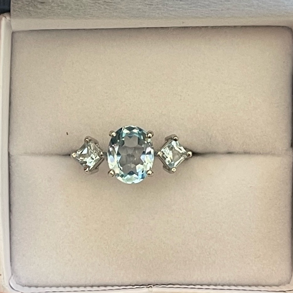 Natural Swiss Blue Topaz Ring